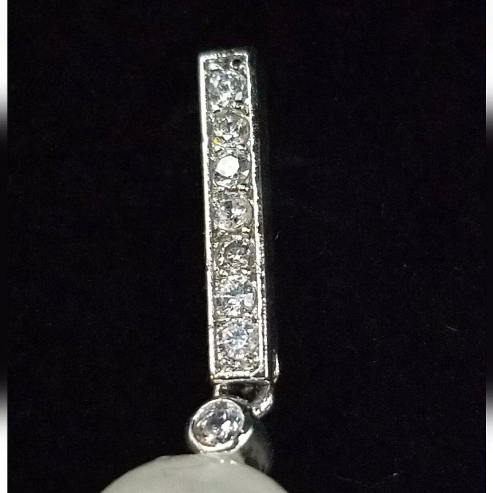 Orrous Utopia 18k White Gold Plated Drop Earrings - Picture 4 of 8